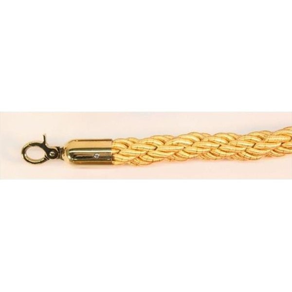 Vic Crowd Control Inc VIP Crowd Control 1678 60 in. Braided Rope with Gold Closable Hook - Yellow-Gold 1678